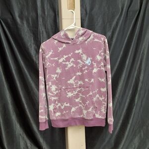 Purple Tie-Dye Volcom Hoodie with Logo